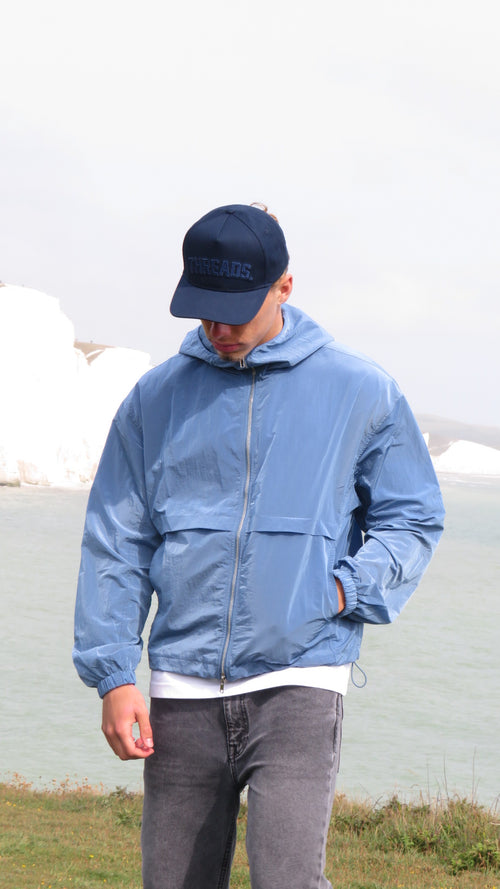 NYLON WINDBREAKER - AZURE BLUE
