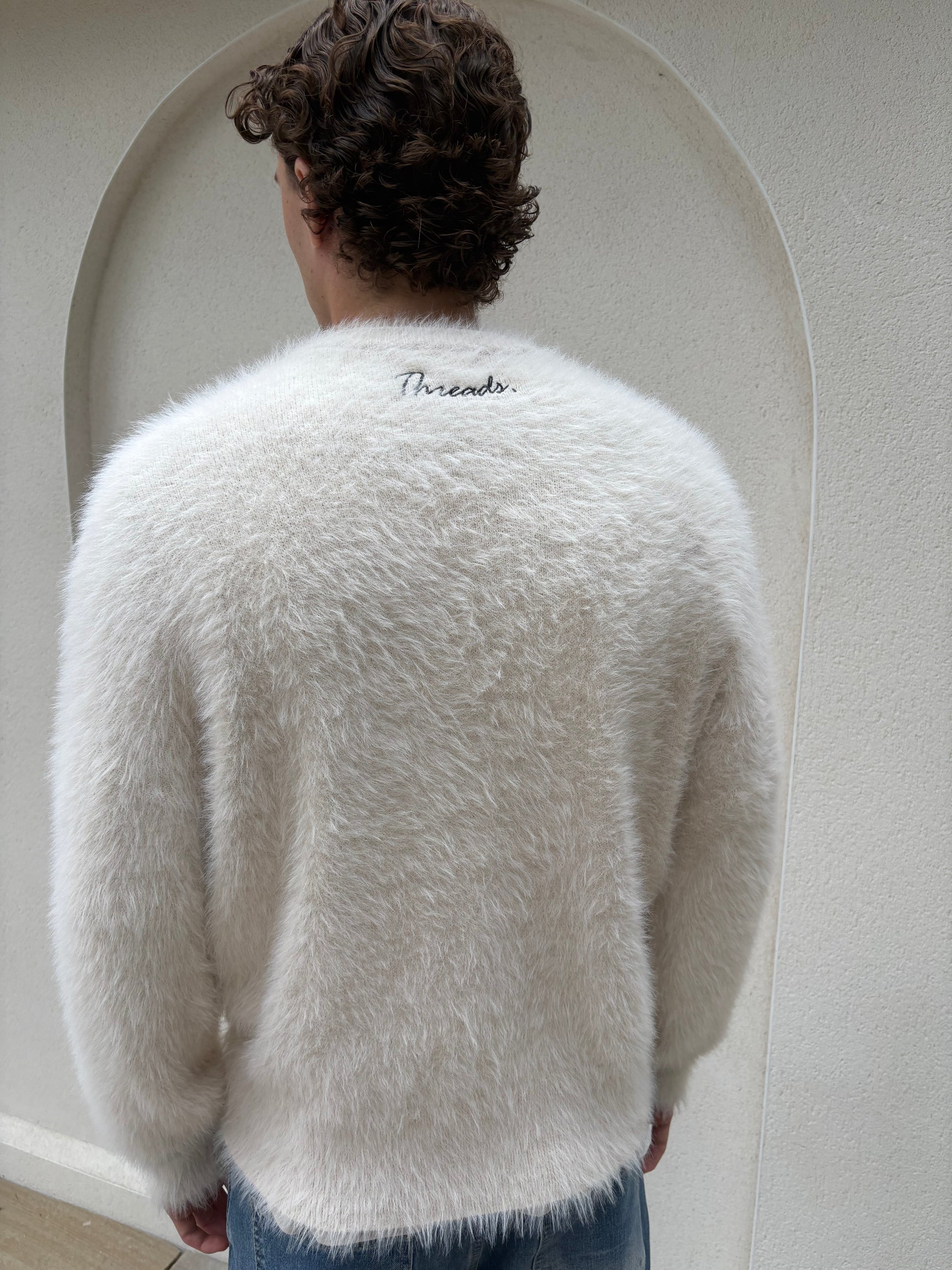 TEXTURED KNIT JUMPER - CREAM