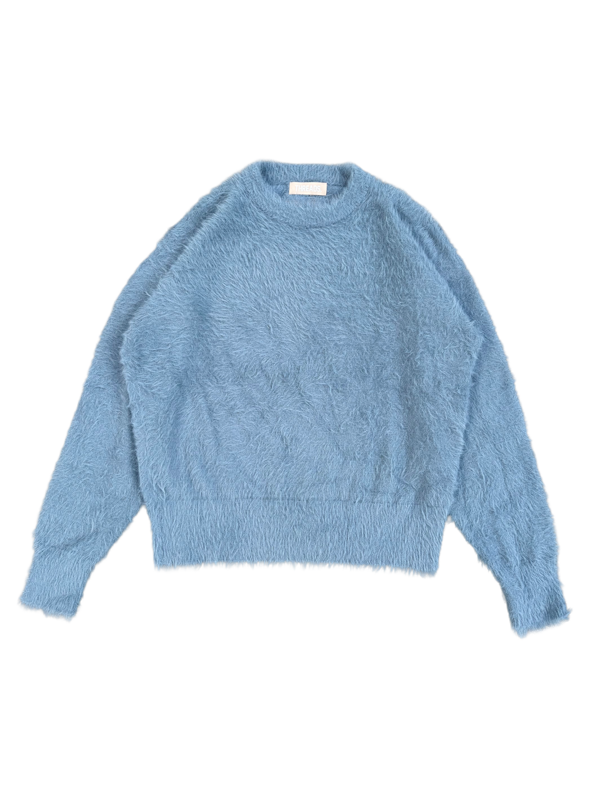TEXTURED KNIT JUMPER - DUSTY BLUE
