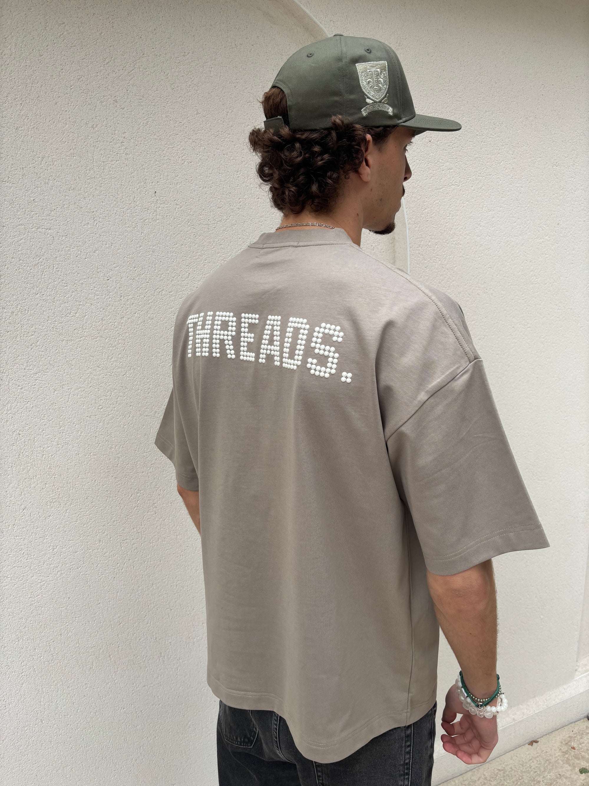 PEARL OVERSIZED TEE - TAUPE