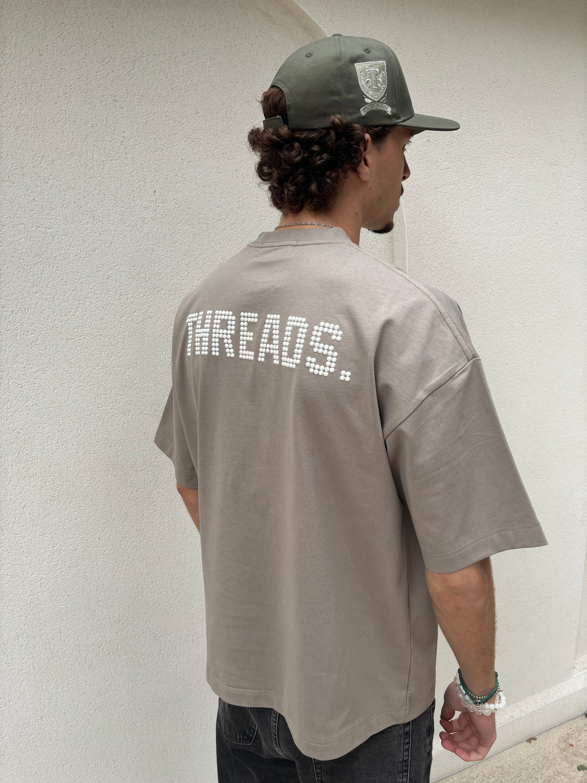 PEARL OVERSIZED TEE - TAUPE