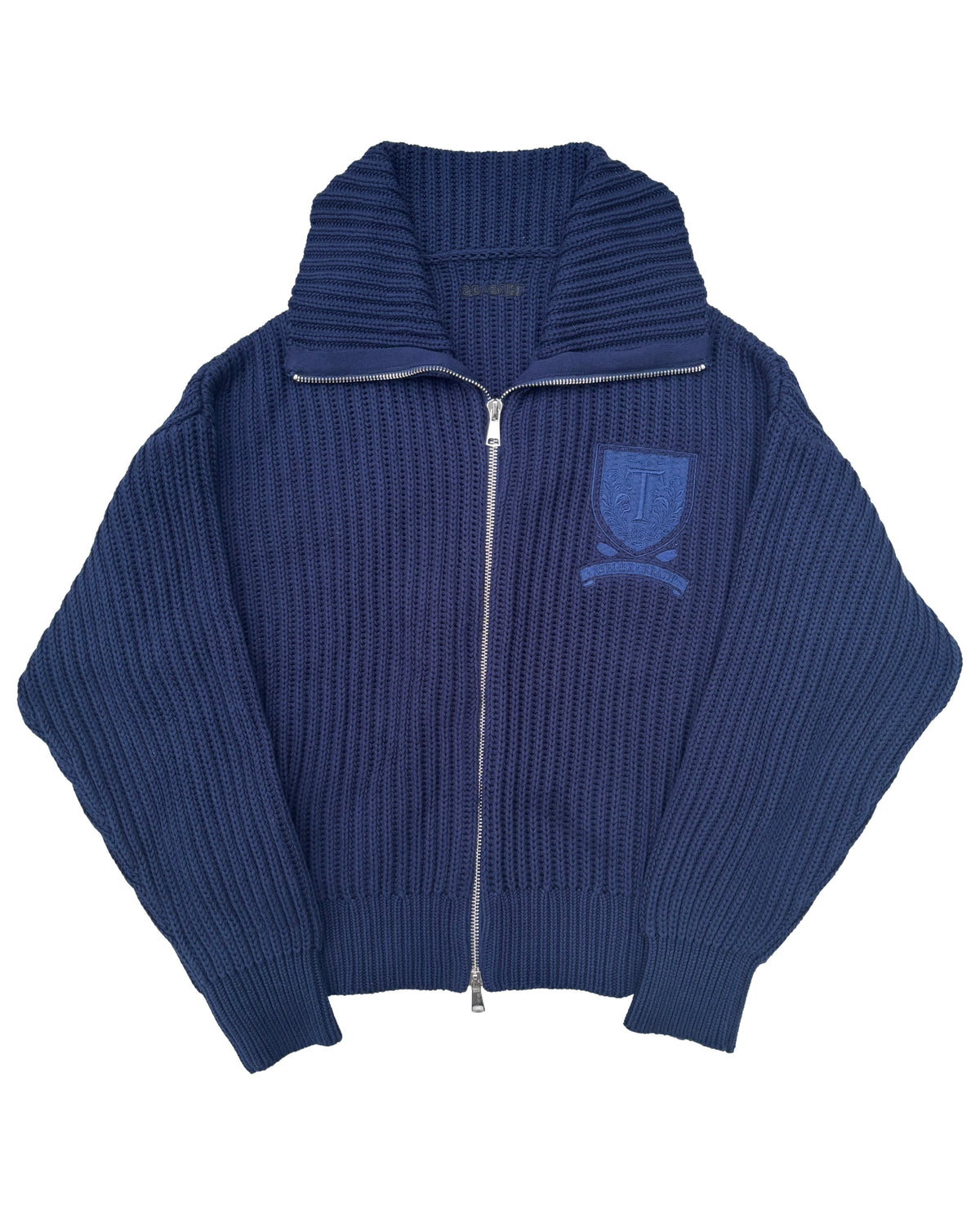 KNIT HEAVYWEIGHT TRACK JACKET - NAVY